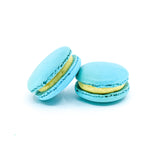 baby blue round macaron. Milk flavoured macaron